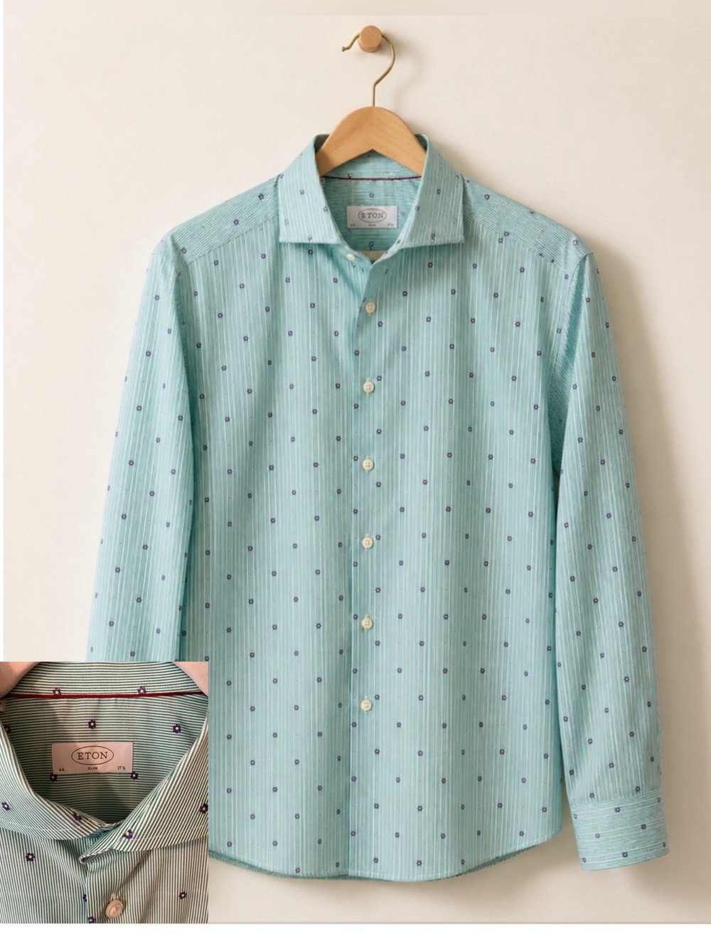 Eton Size 17.5 Slim Button Down Shirt